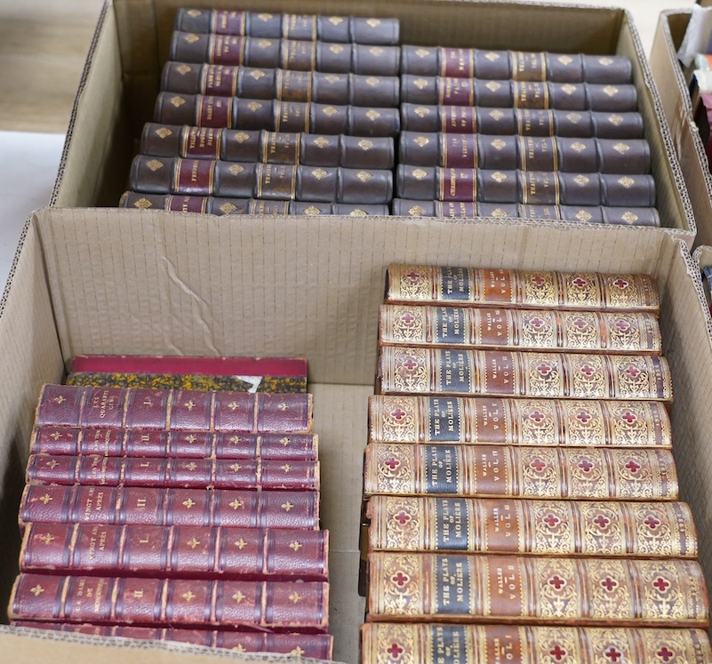 Thackeray, William Makepeace - Works, 1902, half calf, 13 vols; Moliere, Jean Baptiste - Plays, half calf, 8 vols, Edinburgh 1926 and Dumas, A. - Oeuvres, Nouvelle Edition, 8 vols, Paris 1864. Condition - varies, poor to
